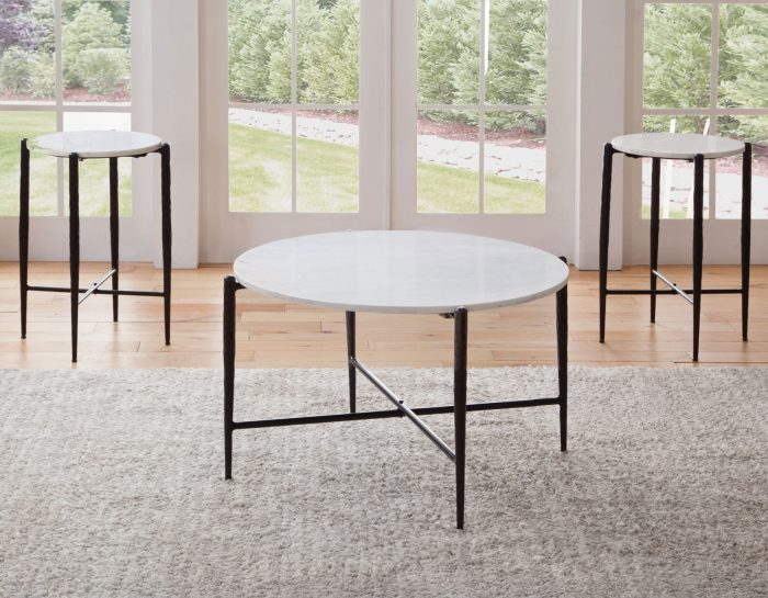 Loxie Solid Marble Top 16" Round End Table - Image 6