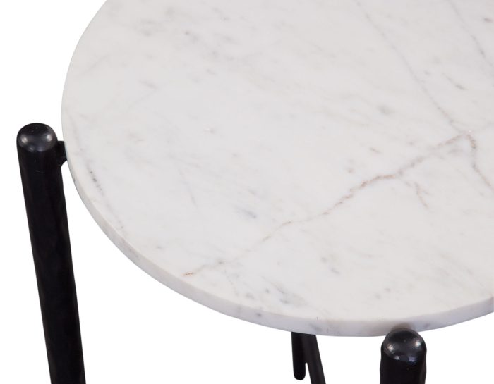 Loxie Solid Marble Top 16" Round End Table - Image 4