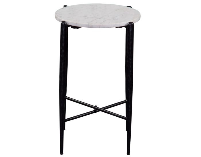 Loxie Solid Marble Top 16" Round End Table - Image 3