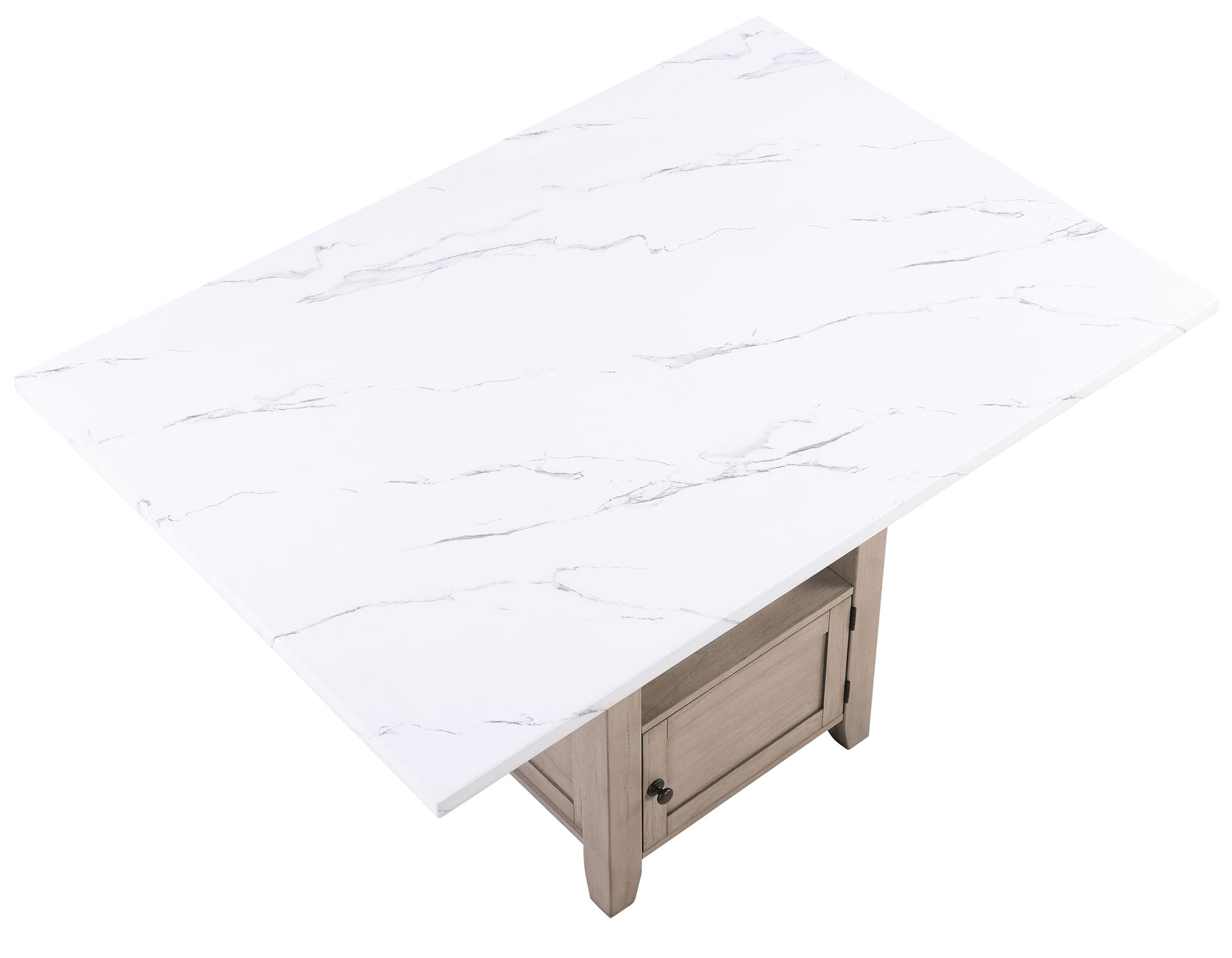 Taylor Faux Marble Top 60" Storage Counter Table - Image 10