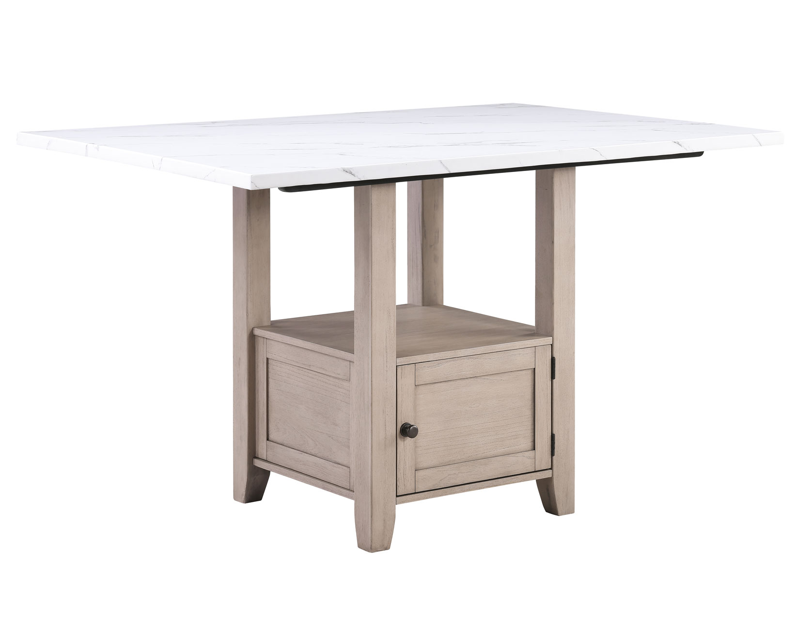 Taylor Faux Marble Top 60" Storage Counter Table - Image 2