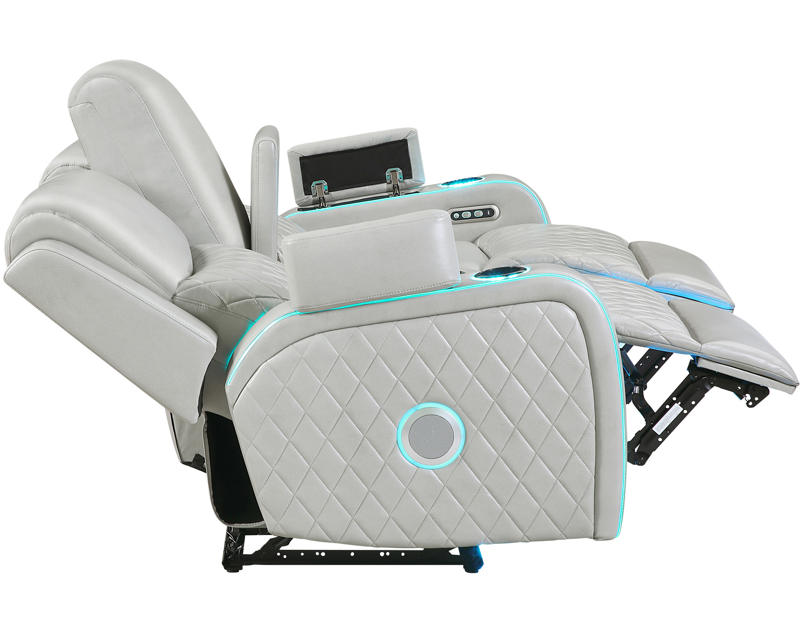 Luna 3-Piece Home Cinema Power Reclining Set, Ice Vegan Leather - Image 24