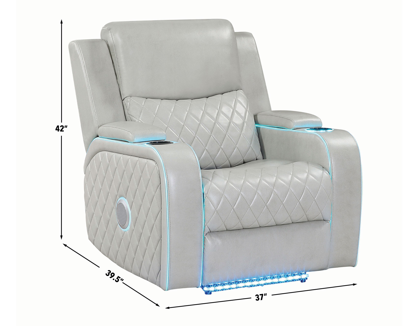 Luna 3-Piece Home Cinema Power Reclining Set, Ice Vegan Leather - Image 38
