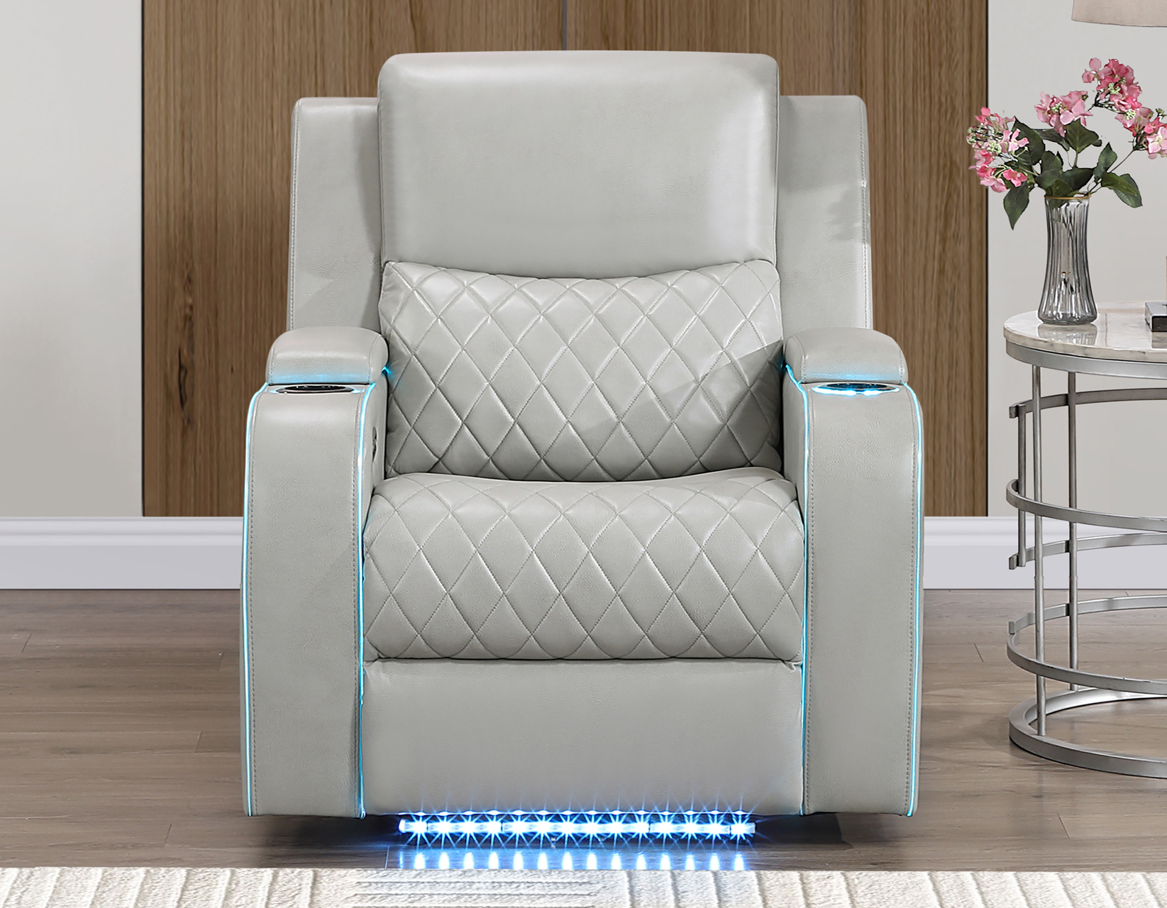 Luna 3-Piece Home Cinema Power Reclining Set, Ice Vegan Leather - Image 11