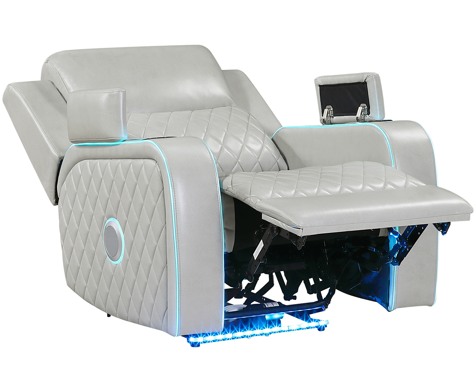 Luna 3-Piece Home Cinema Power Reclining Set, Ice Vegan Leather - Image 29