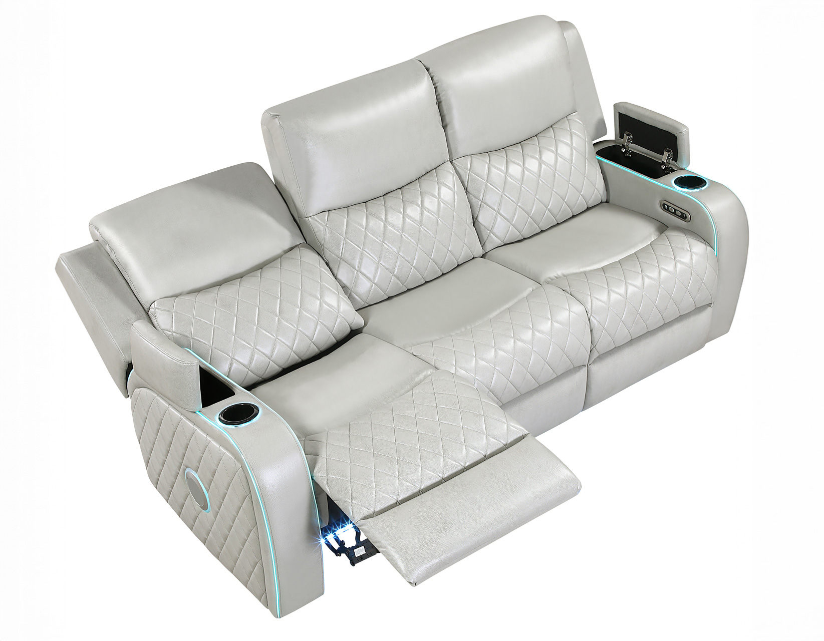 Luna 3-Piece Home Cinema Power Reclining Set, Ice Vegan Leather - Image 17