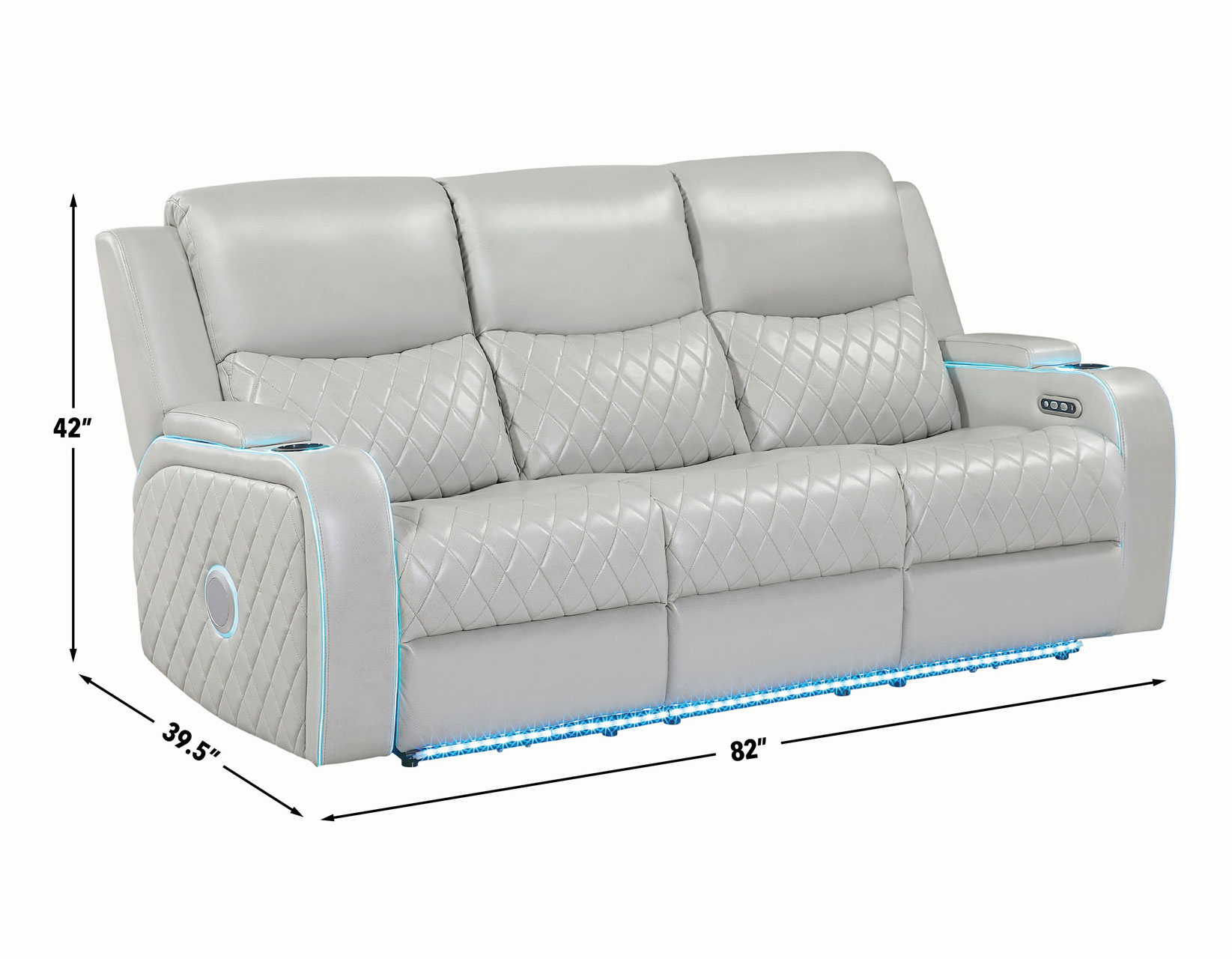 Luna 3-Piece Home Cinema Power Reclining Set, Ice Vegan Leather - Image 39