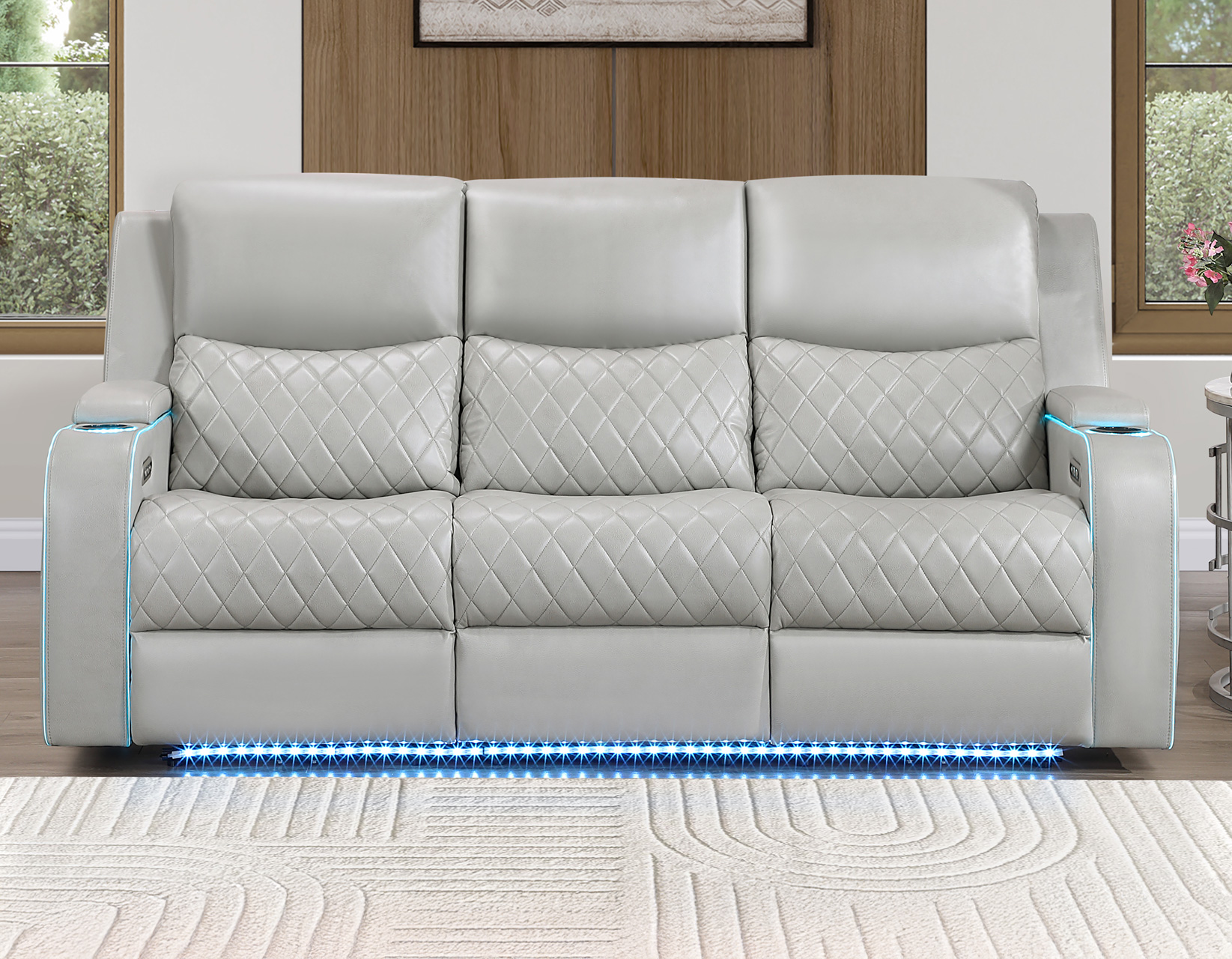 Luna 3-Piece Home Cinema Power Reclining Set, Ice Vegan Leather - Image 5