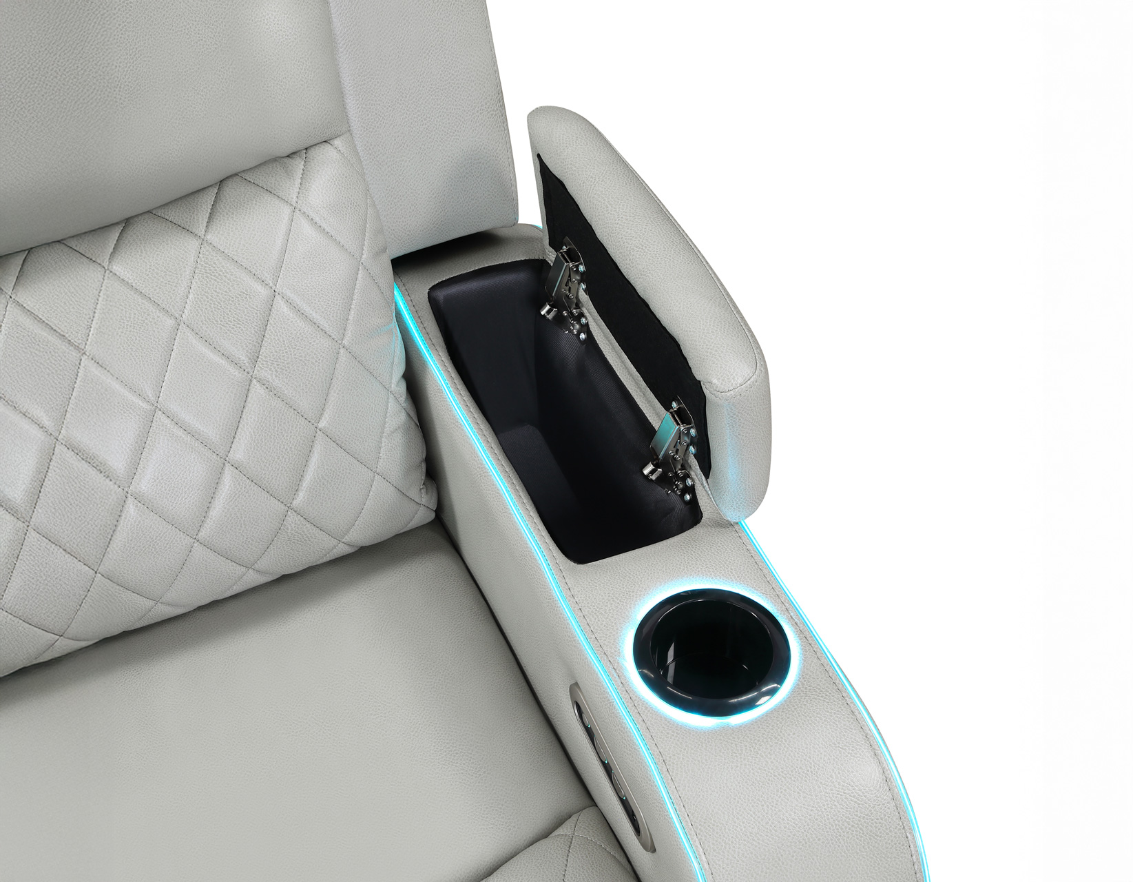 Luna 3-Piece Home Cinema Power Reclining Set, Ice Vegan Leather - Image 35
