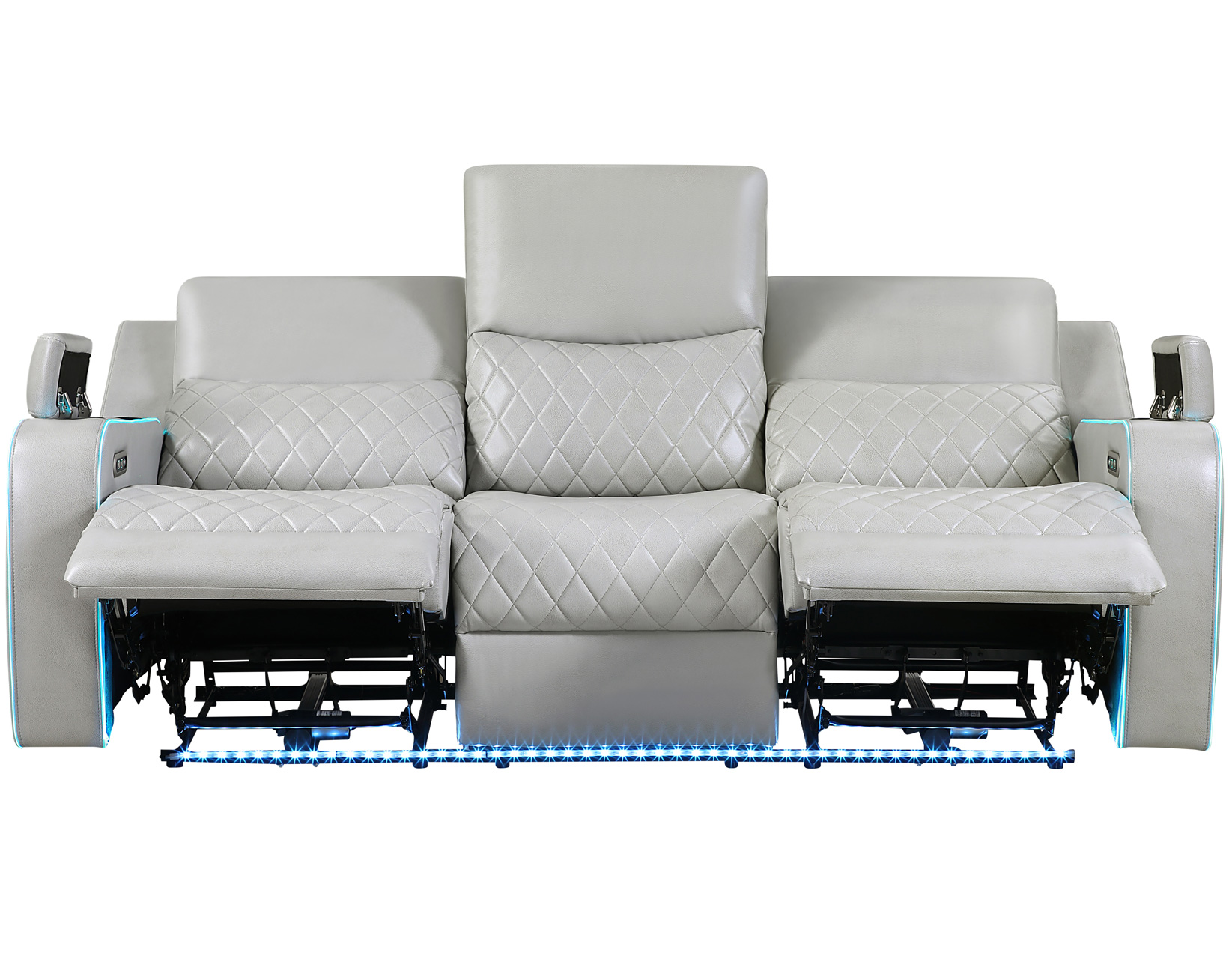 Luna 3-Piece Home Cinema Power Reclining Set, Ice Vegan Leather - Image 14
