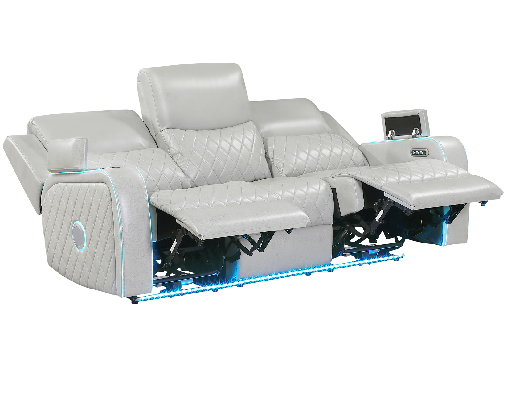 Luna 3-Piece Home Cinema Power Reclining Set, Ice Vegan Leather - Image 15