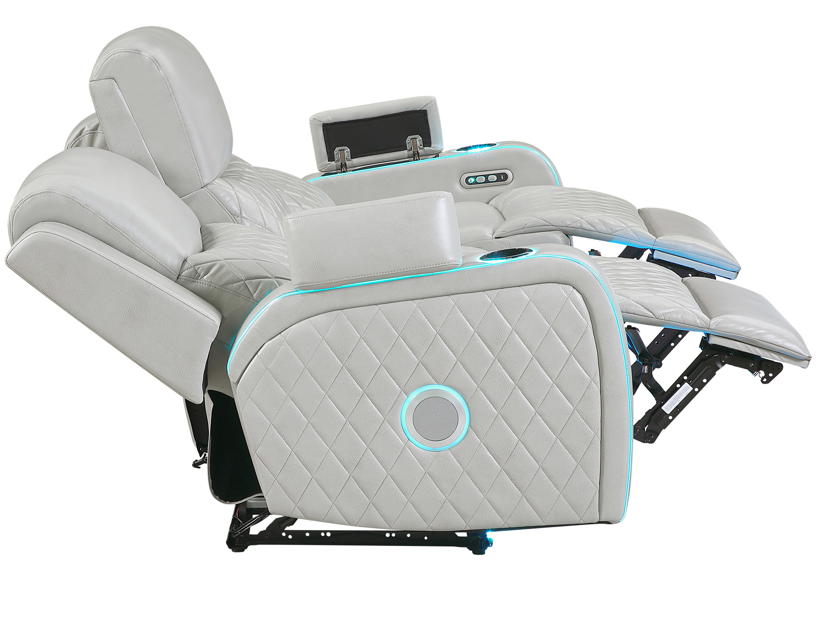Luna 3-Piece Home Cinema Power Reclining Set, Ice Vegan Leather - Image 25