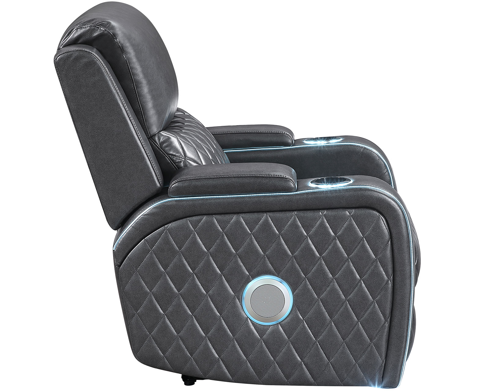 Luna 3-Piece Home Cinema Power Reclining Set, Charcoal Vegan Leather - Image 29