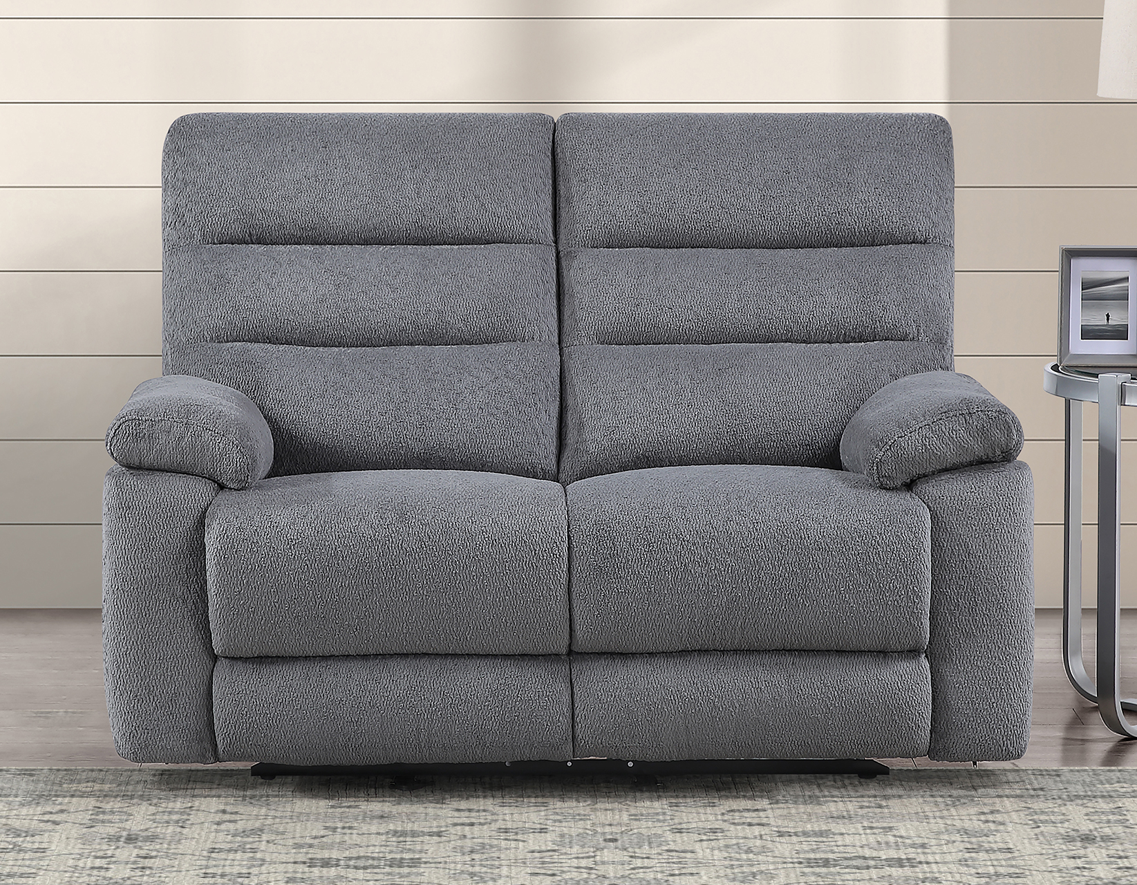 Cozy Loveseat, Manual Reclining, Gray