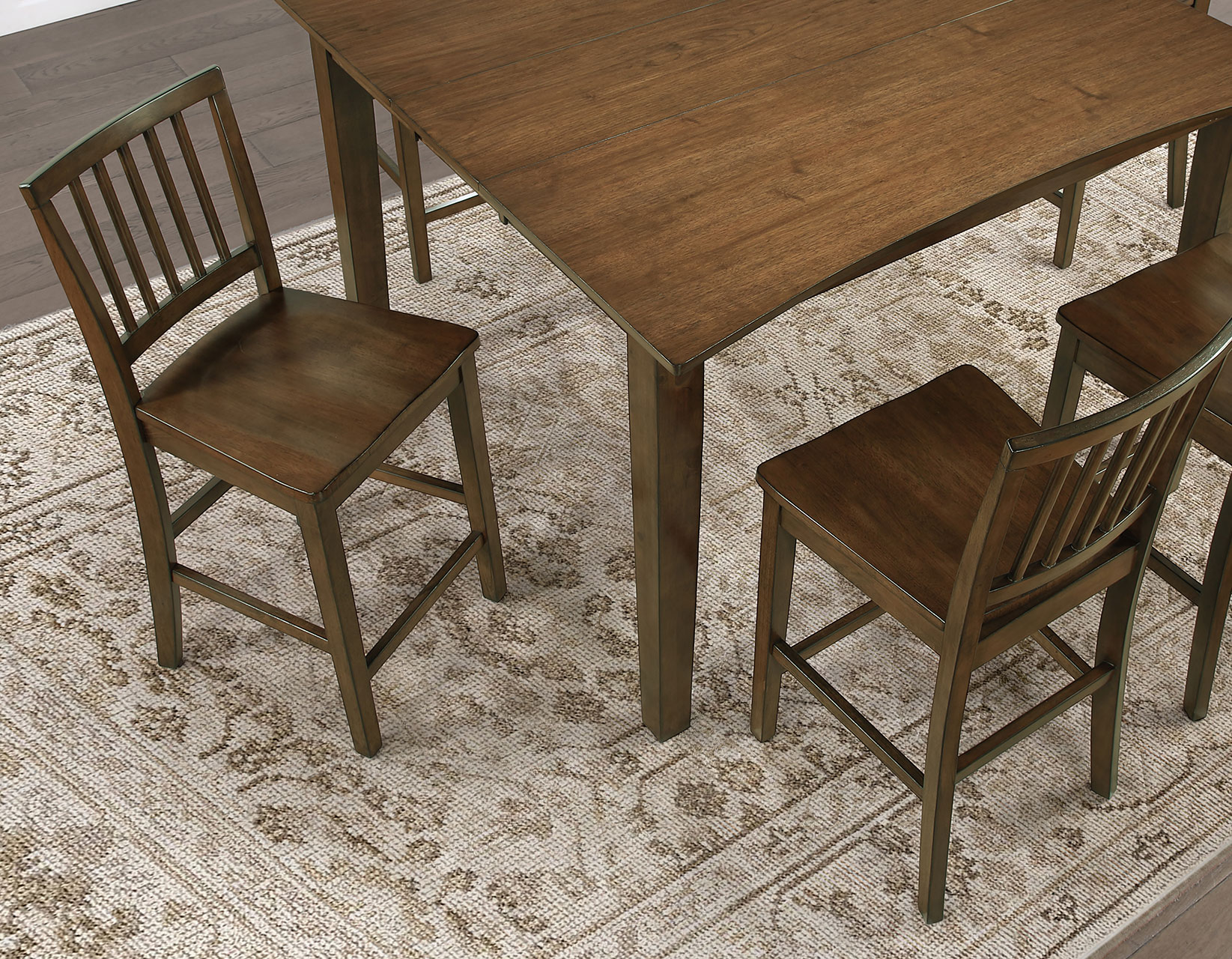 Joplin 42-54" Counter Table with 12" Leaf, Walnut Finish - Image 13