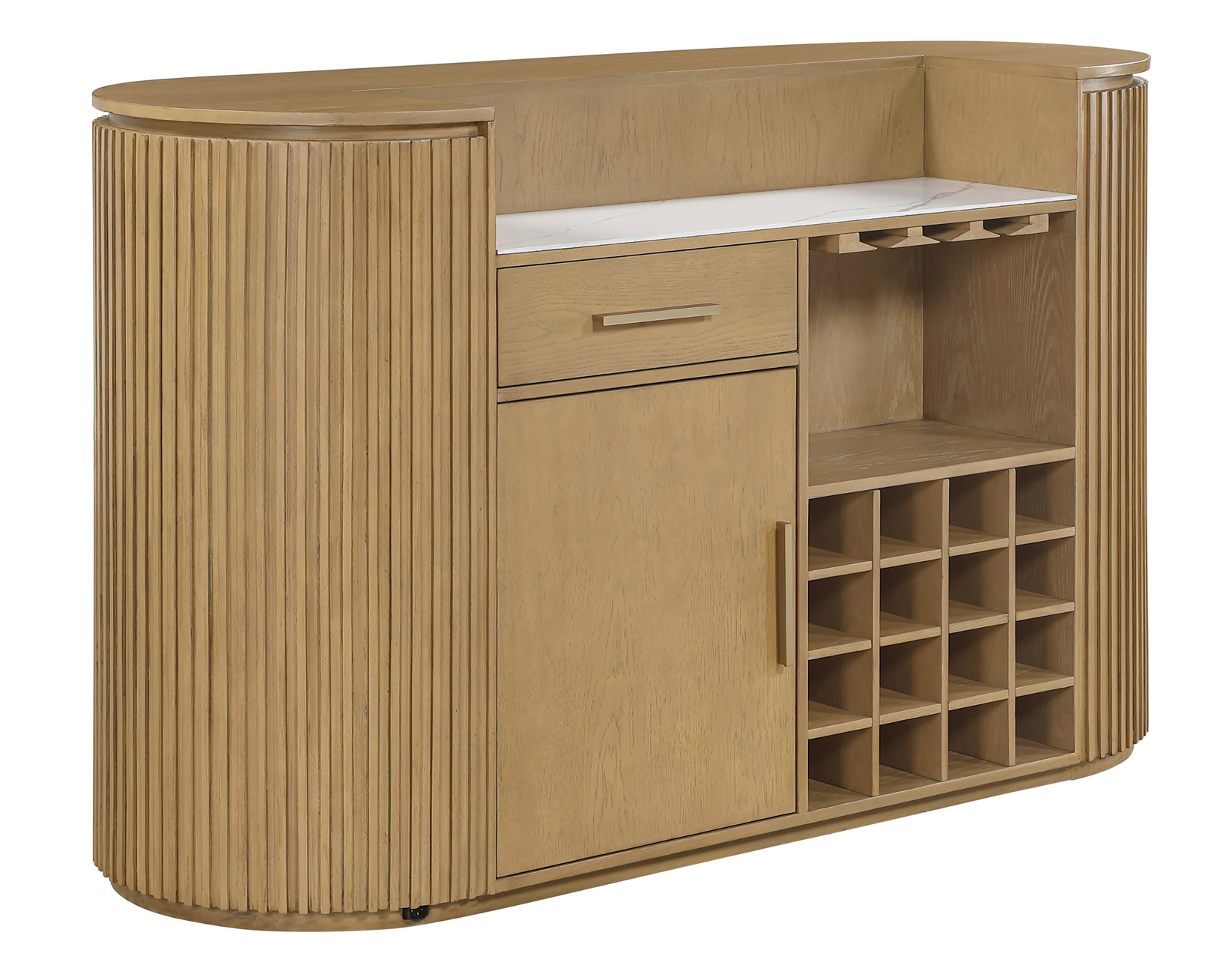 Colvin Reeded Bar, Toffee Finish - Image 4