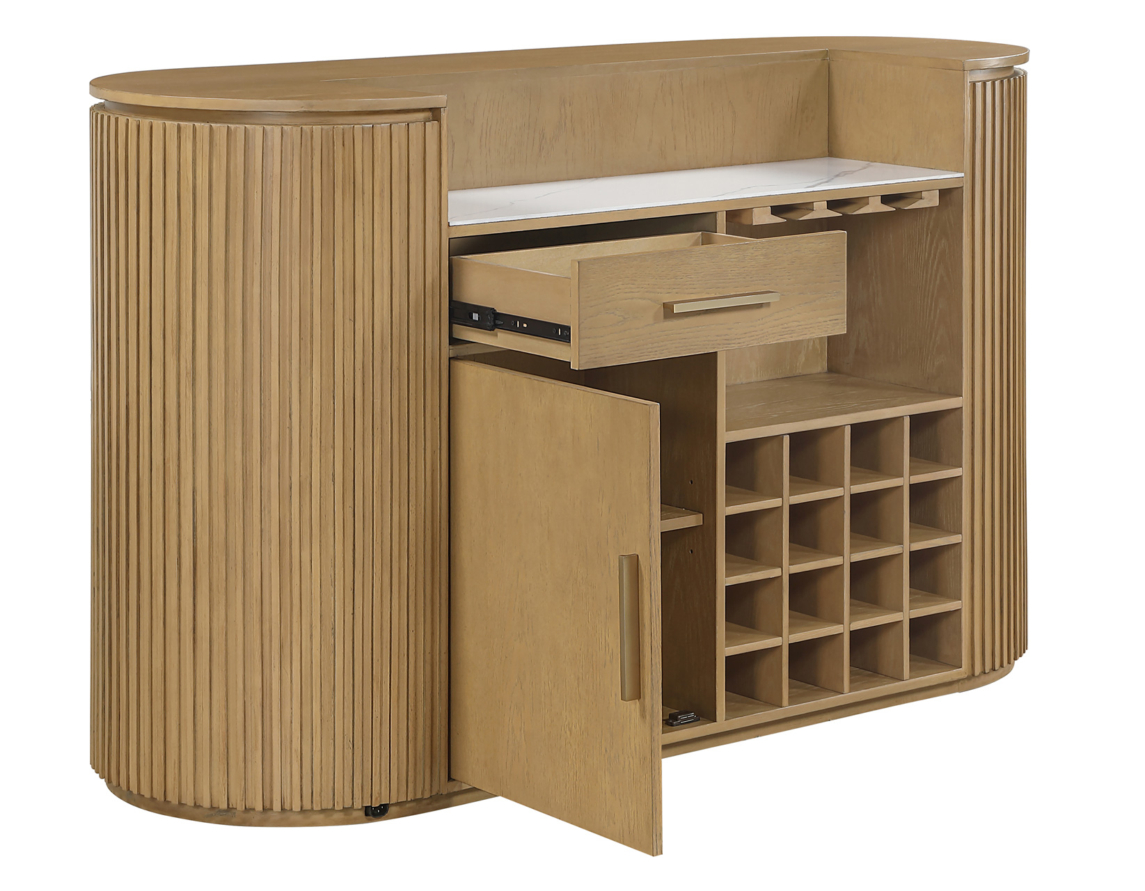Colvin Reeded Bar, Toffee Finish - Image 5