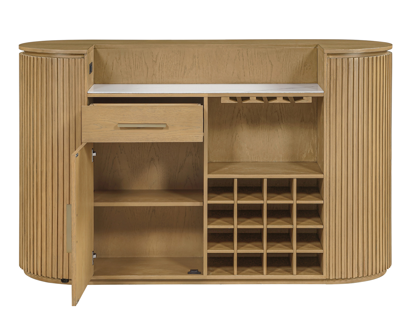 Colvin Reeded Bar, Toffee Finish - Image 8