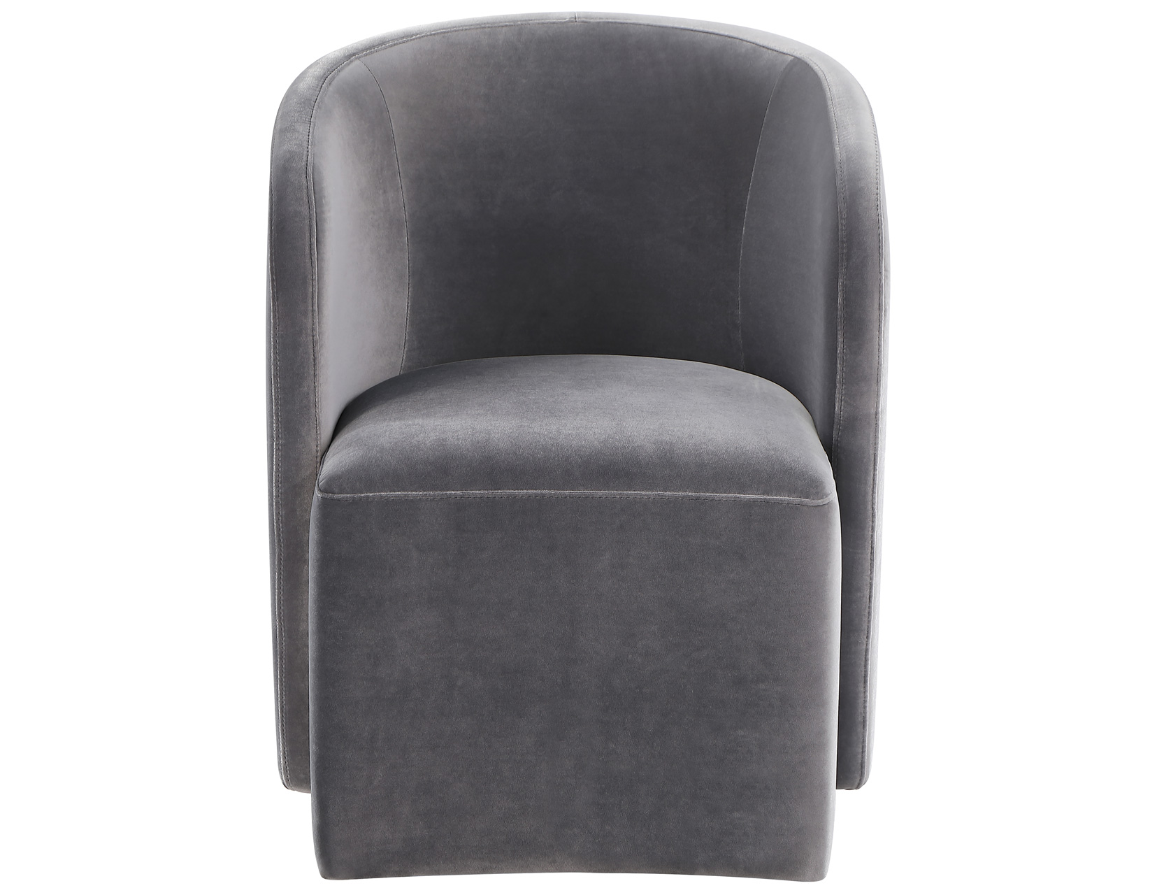 Annie Gray Velvet Barrel Chair w/Casters - Image 3