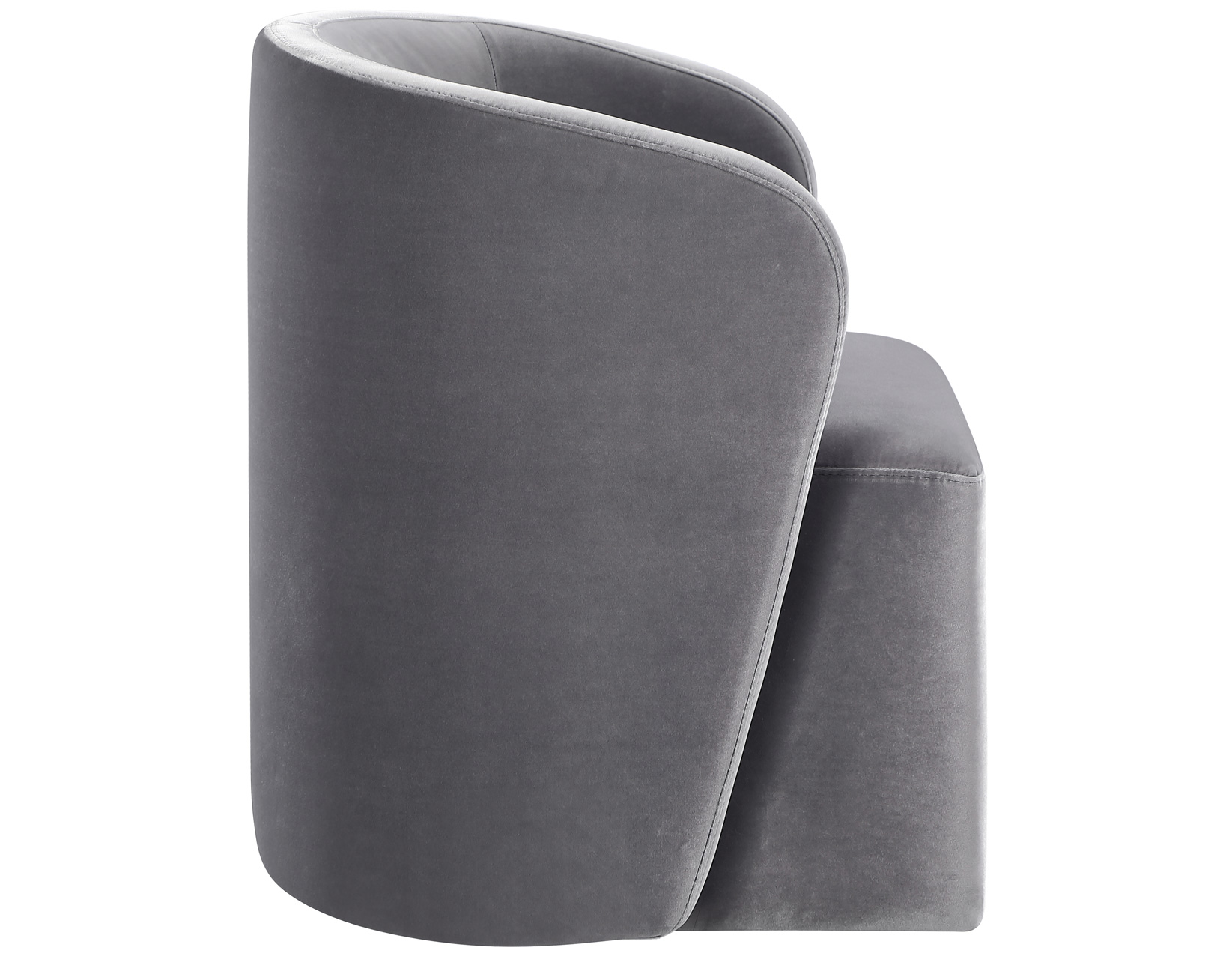 Annie Gray Velvet Barrel Chair w/Casters - Image 5