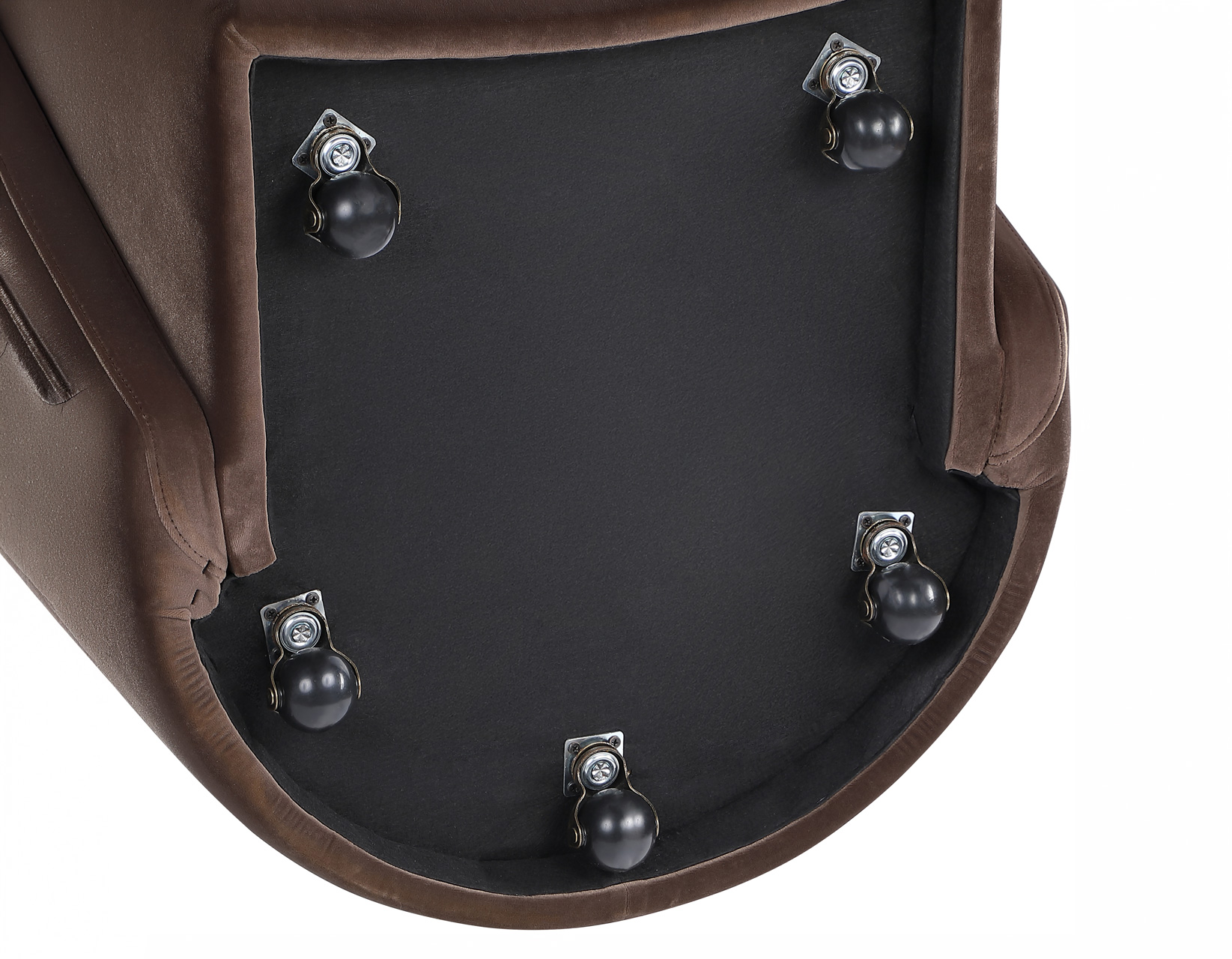 Annie Chocolate Velvet Barrel Chair w/Casters - Image 9