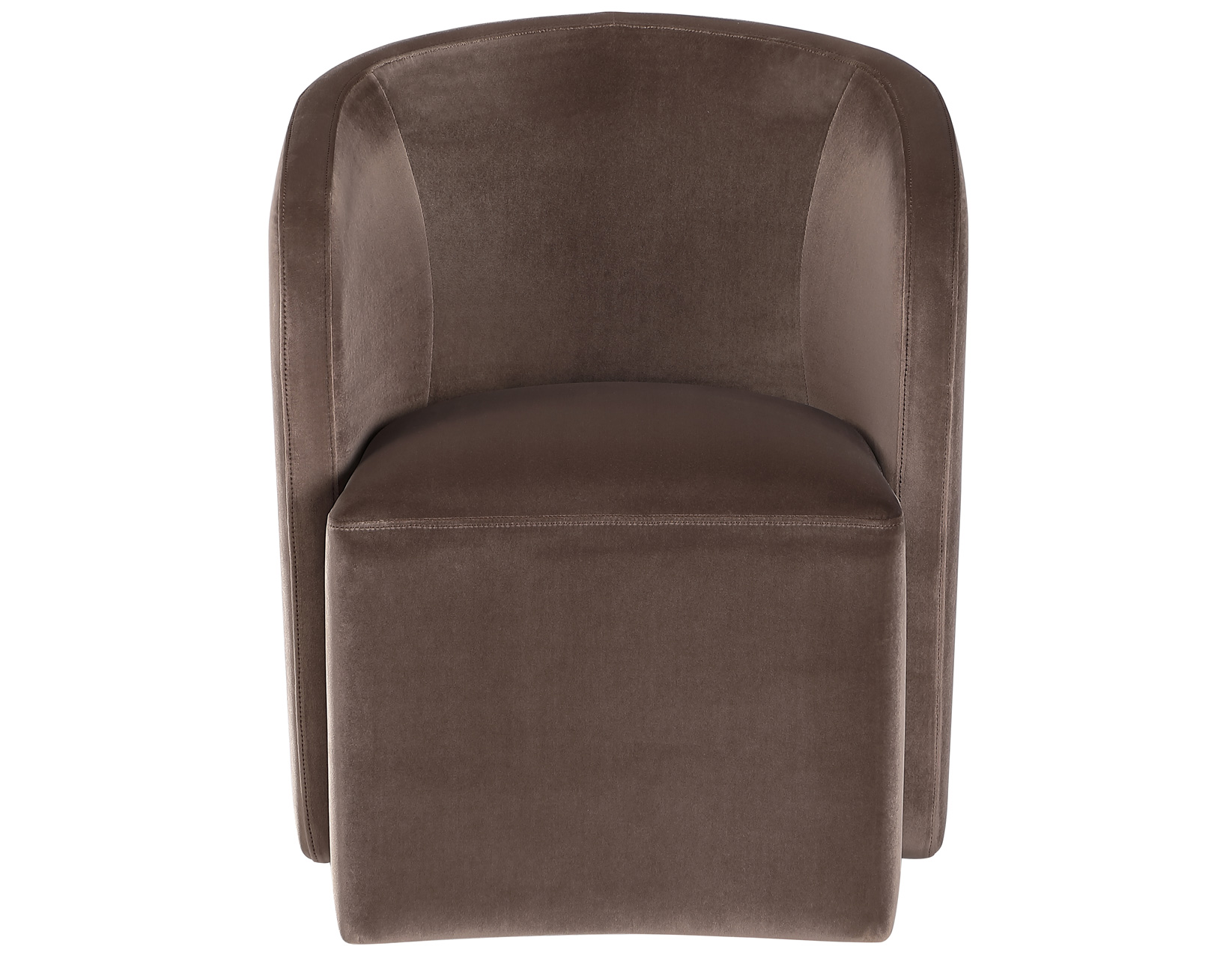 Annie Chocolate Velvet Barrel Chair w/Casters - Image 4