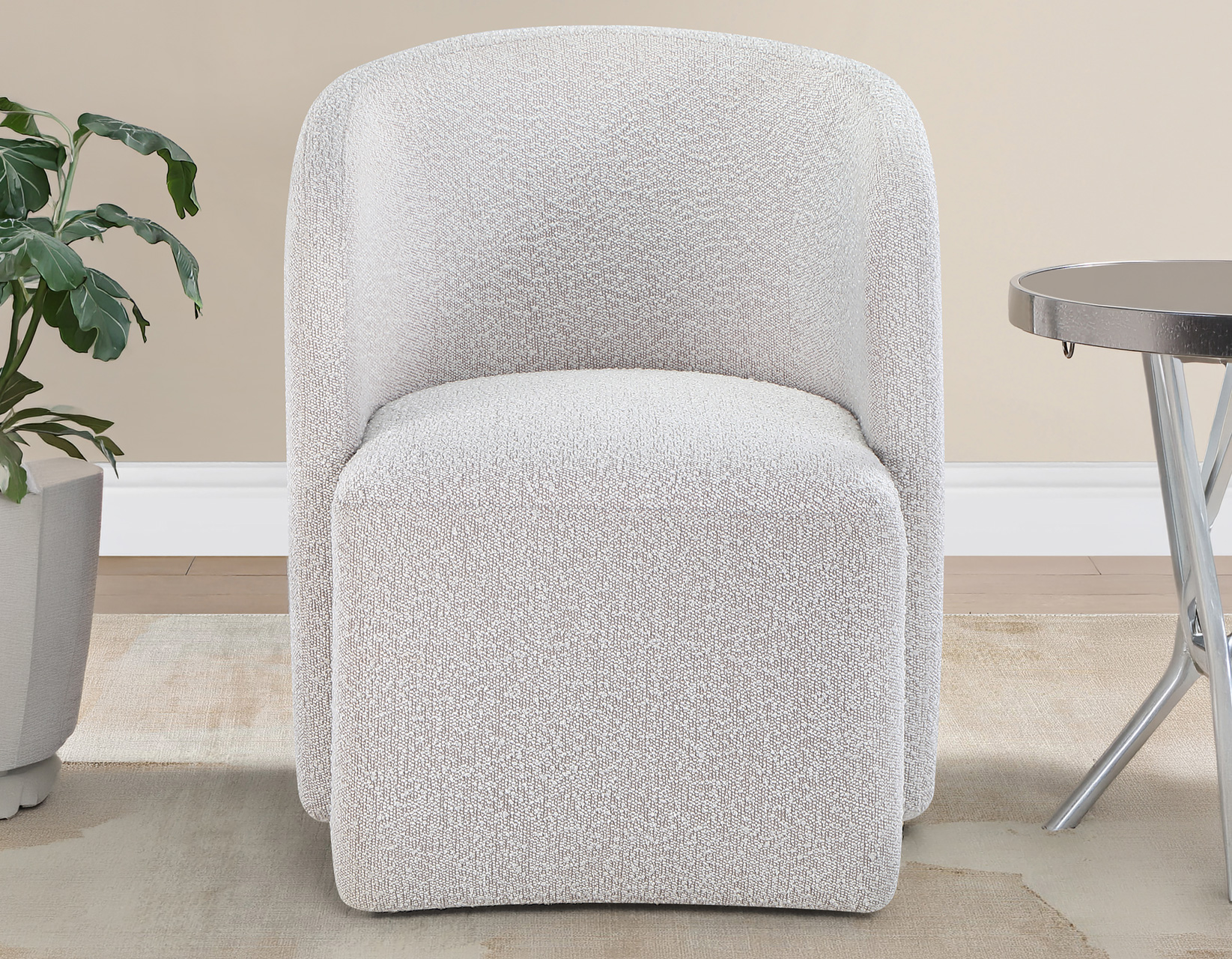 Annie Cotton Barrel Chair w/Casters